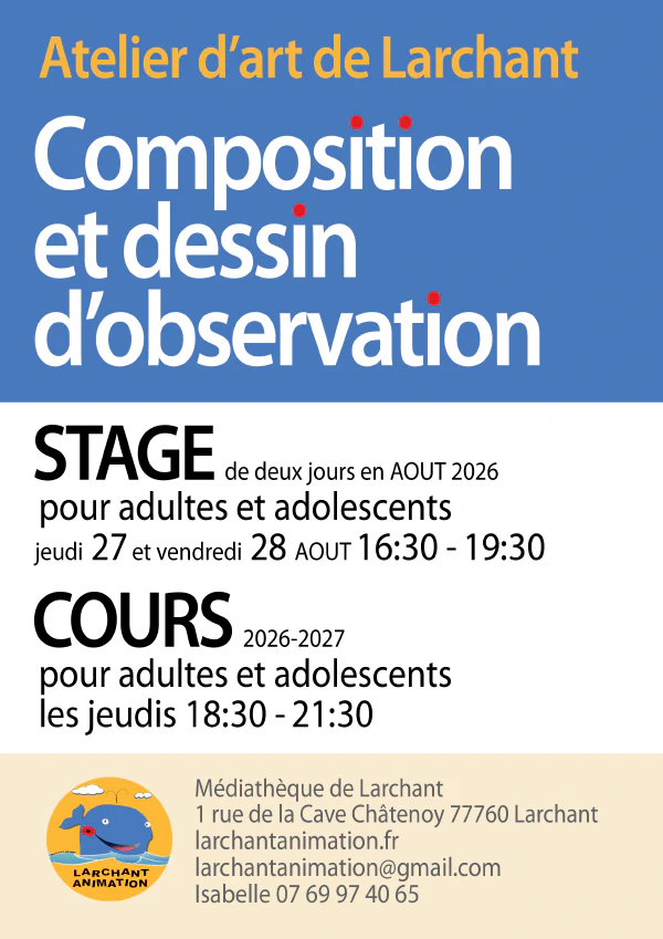 Atelier d’art à Larchant : stage et cours de dessin